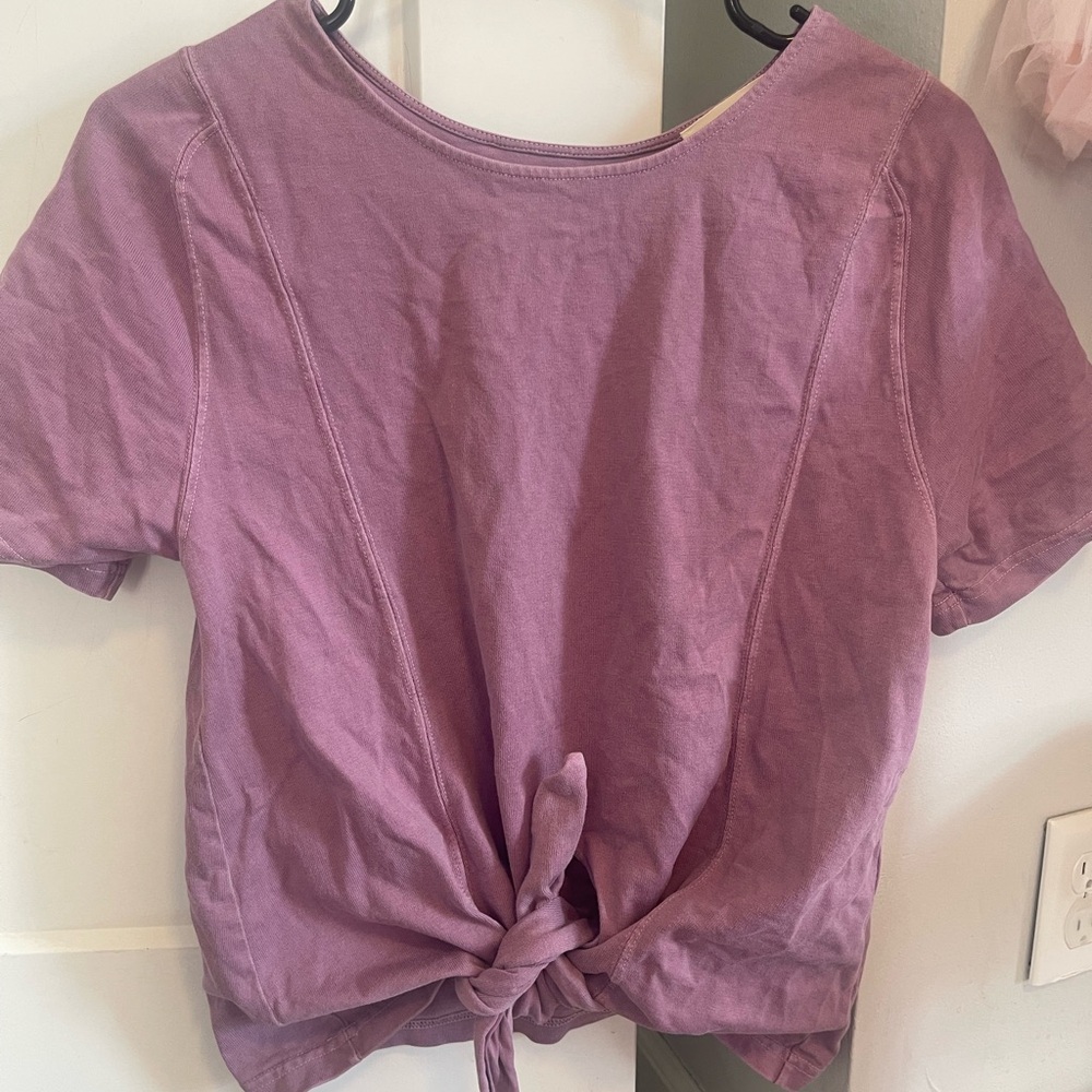 Sezane Seth tie front 100 percent cotton tee shirt. NWOT - Picture 2 of 5